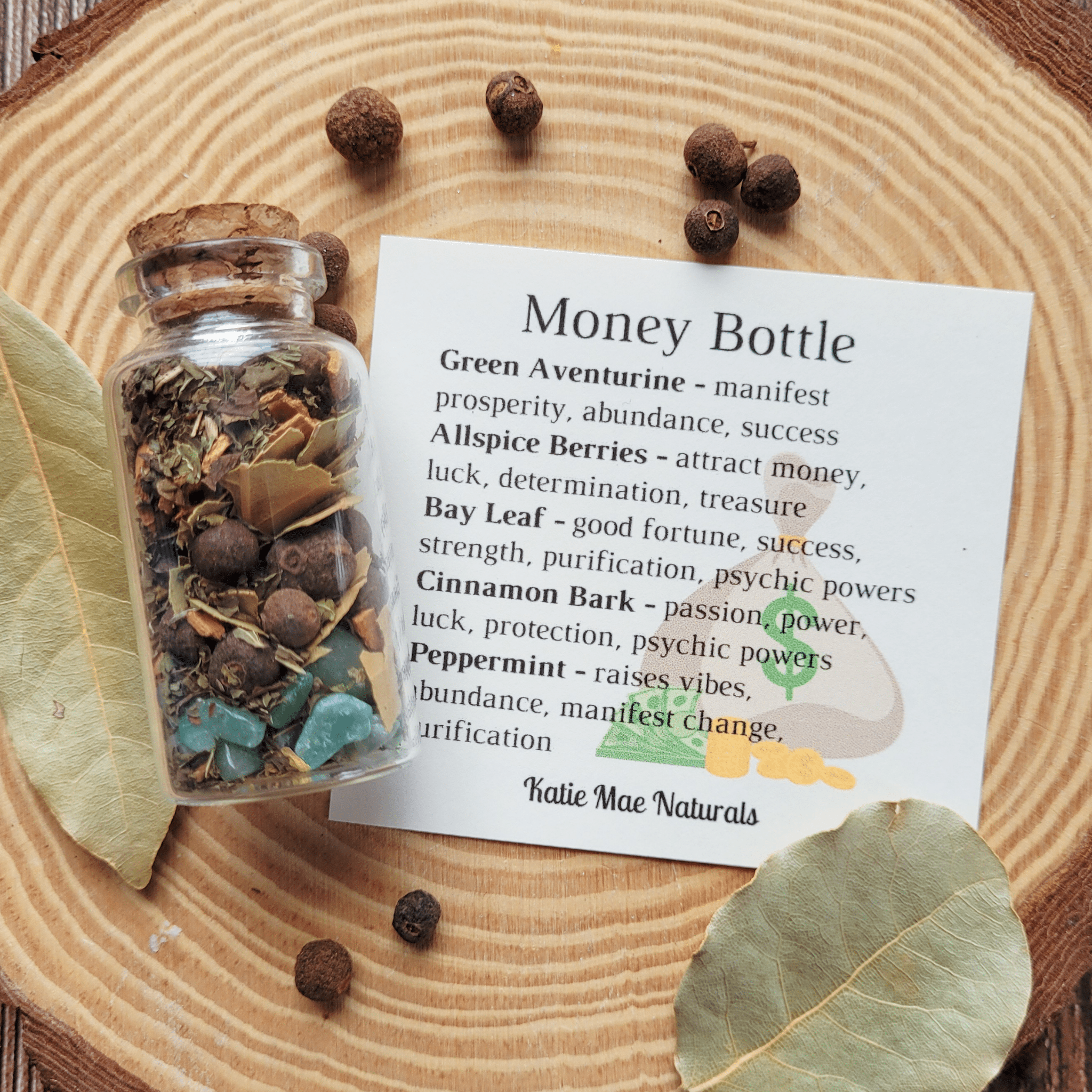 Money Spell Bottle, Herbs for Attracting Wealth and Abundance - Collective Awakening