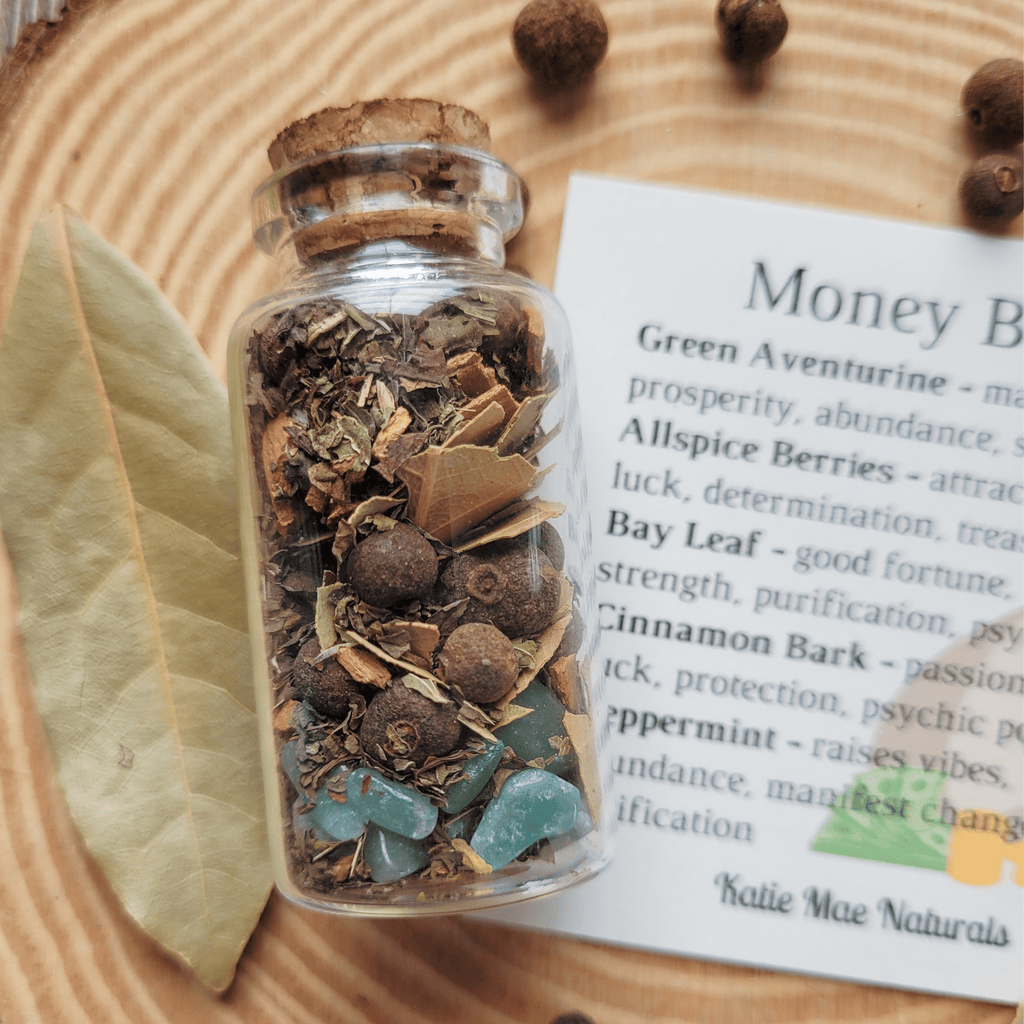 Money Spell Bottle, Herbs for Attracting Wealth and Abundance - Collective Awakening