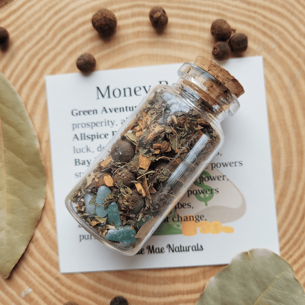 Money Spell Bottle, Herbs for Attracting Wealth and Abundance - Collective Awakening