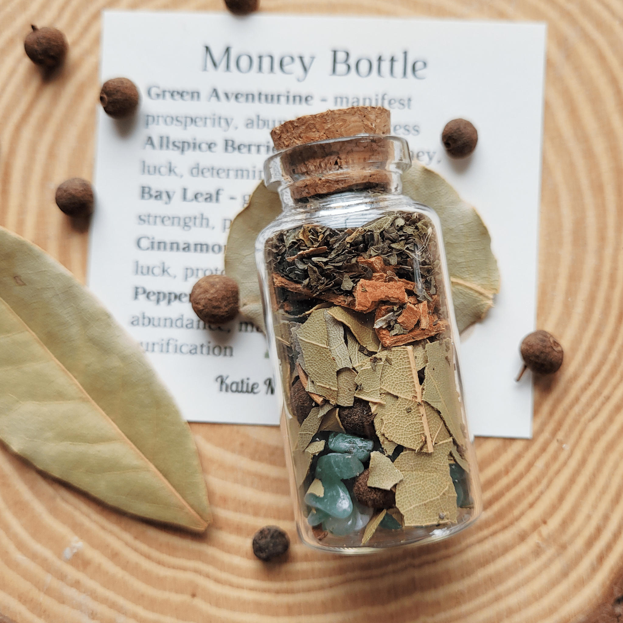 Money Spell Bottle, Herbs for Attracting Wealth and Abundance - Collective Awakening