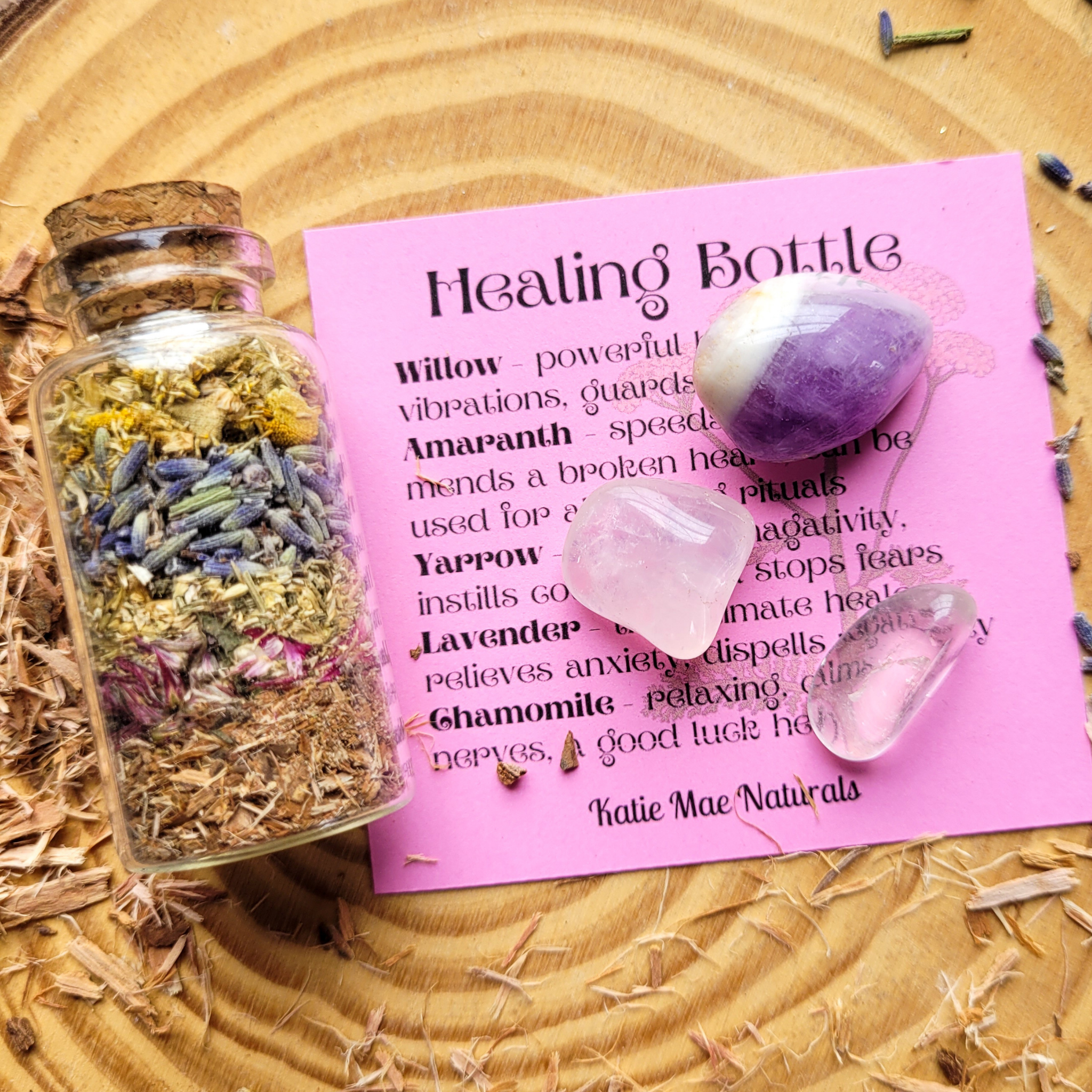 Healing Spell Bottle and Crystals Intention Setting Kit - Collective Awakening