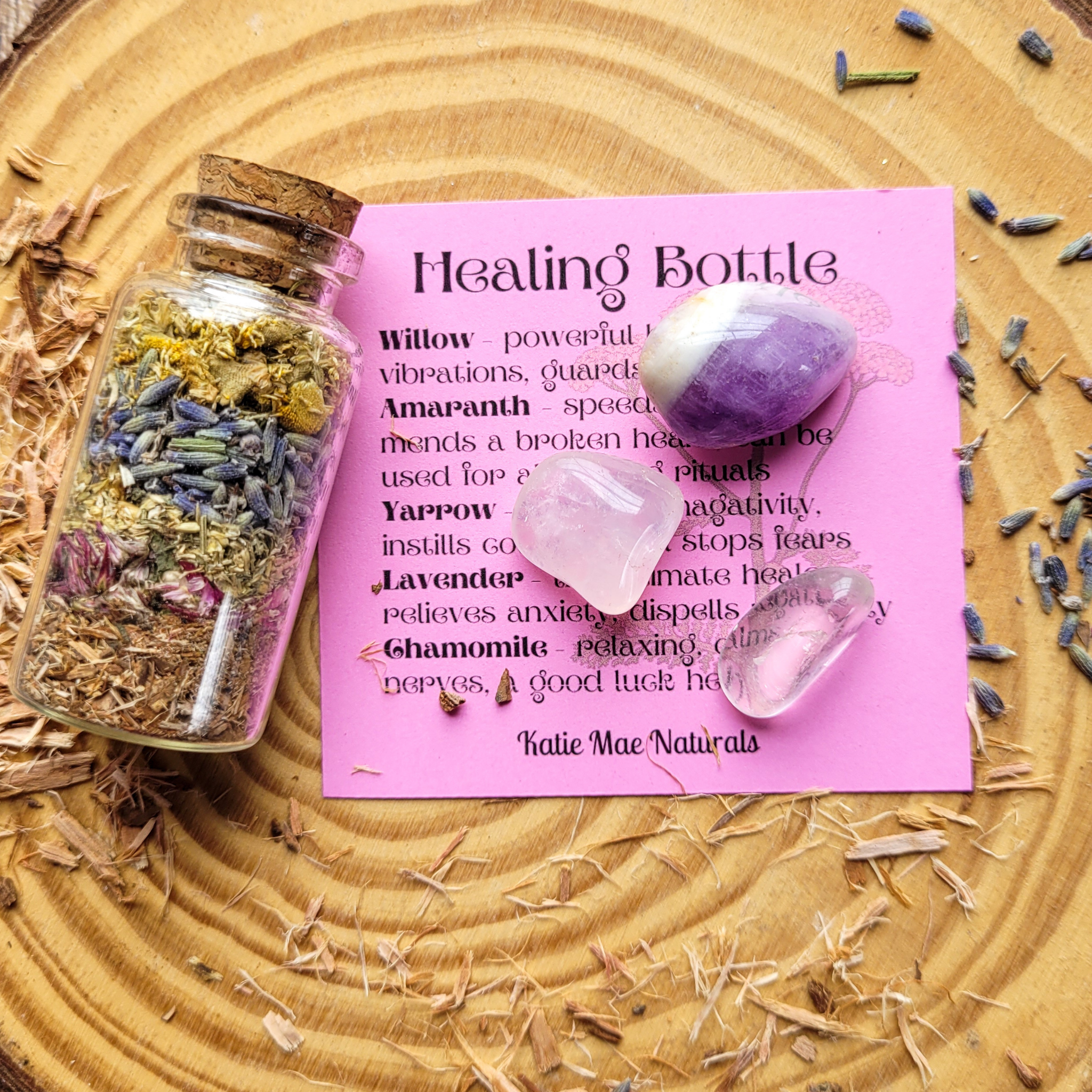 Healing Spell Bottle and Crystals Intention Setting Kit - Collective Awakening