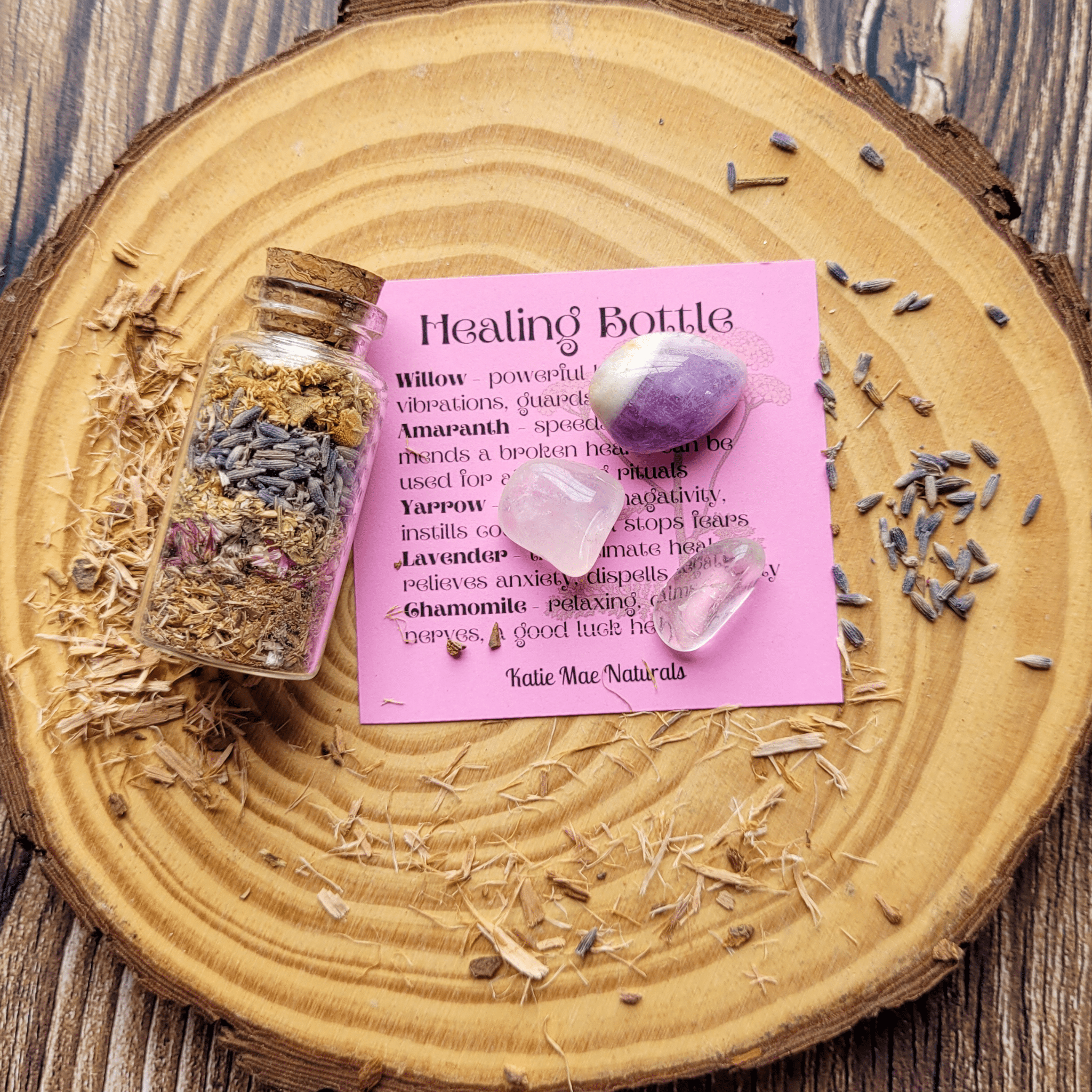 Healing Spell Bottle and Crystals Intention Setting Kit - Collective Awakening