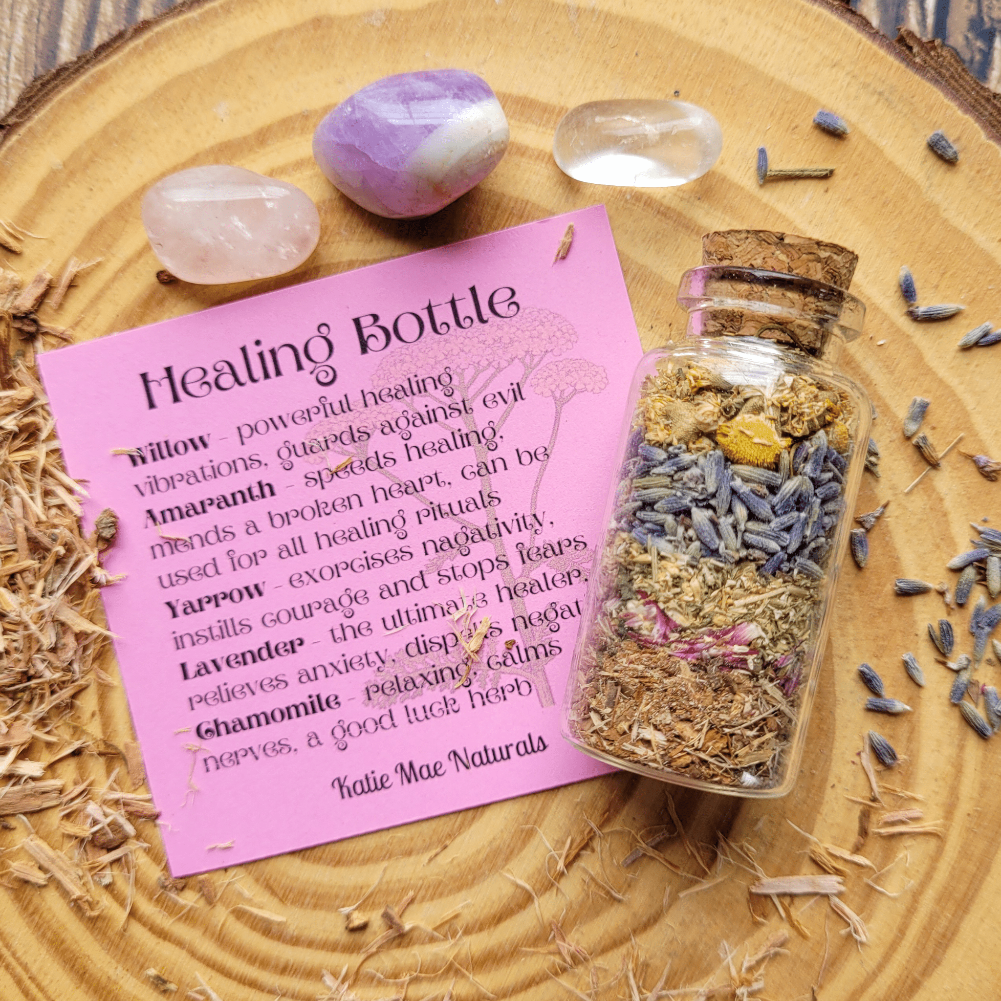 Healing Spell Bottle and Crystals Intention Setting Kit - Collective Awakening