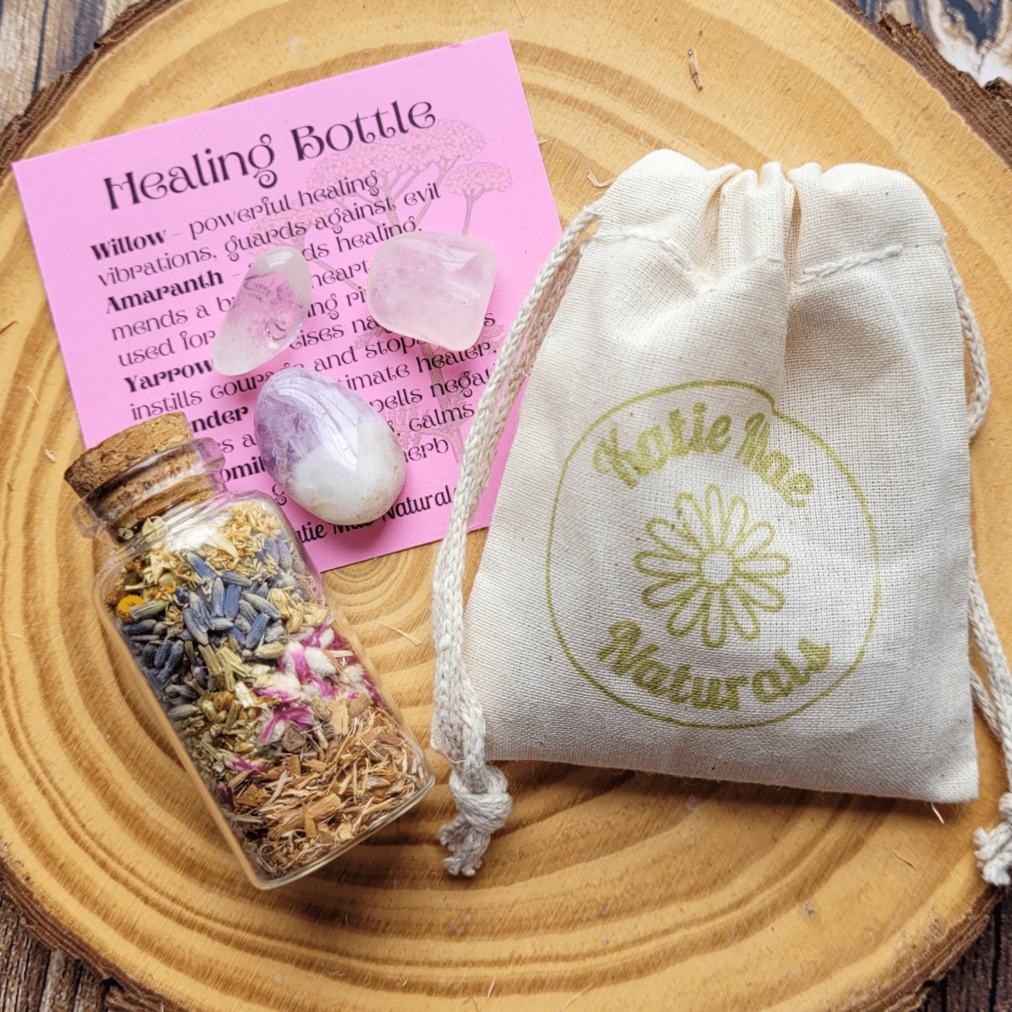 Healing Spell Bottle and Crystals Intention Setting Kit - Collective Awakening