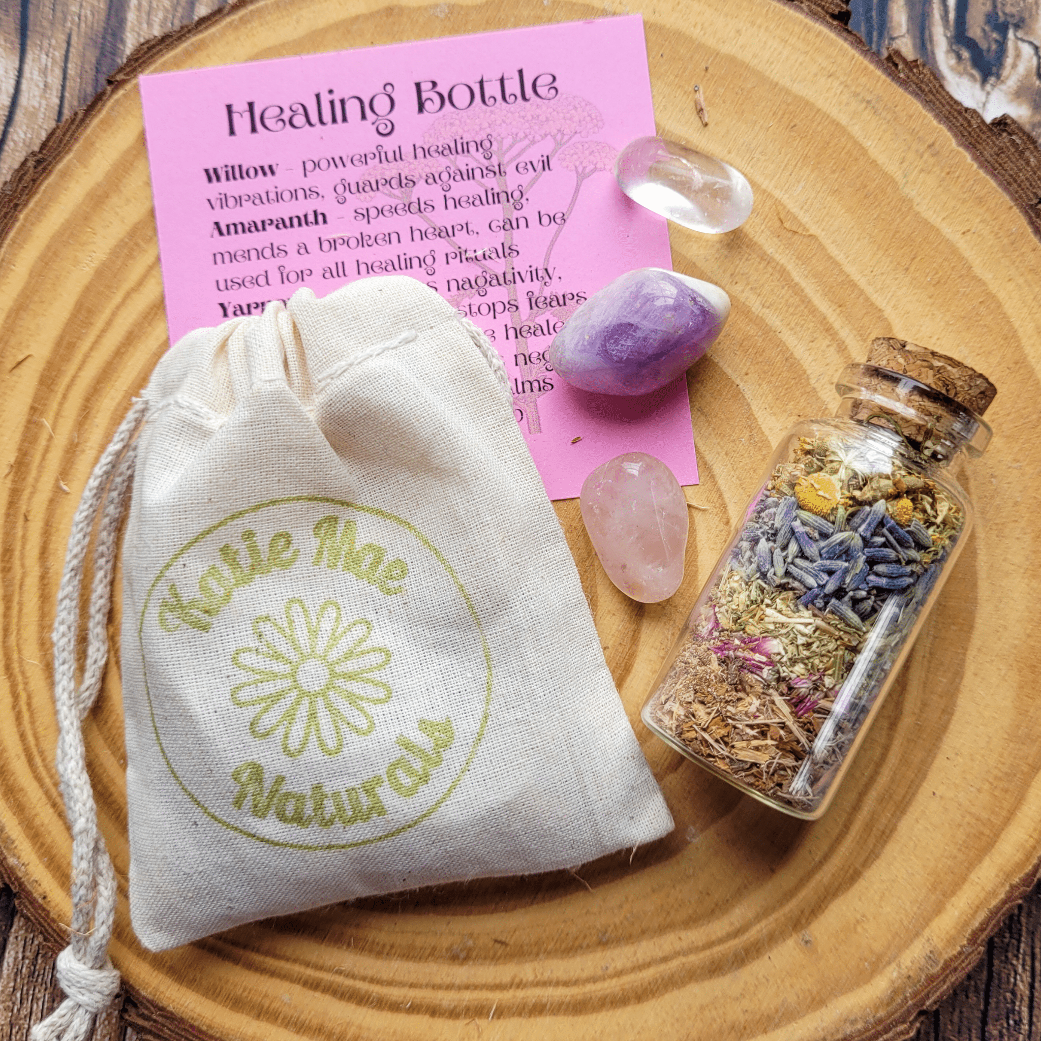 Healing Spell Bottle and Crystals Intention Setting Kit - Collective Awakening