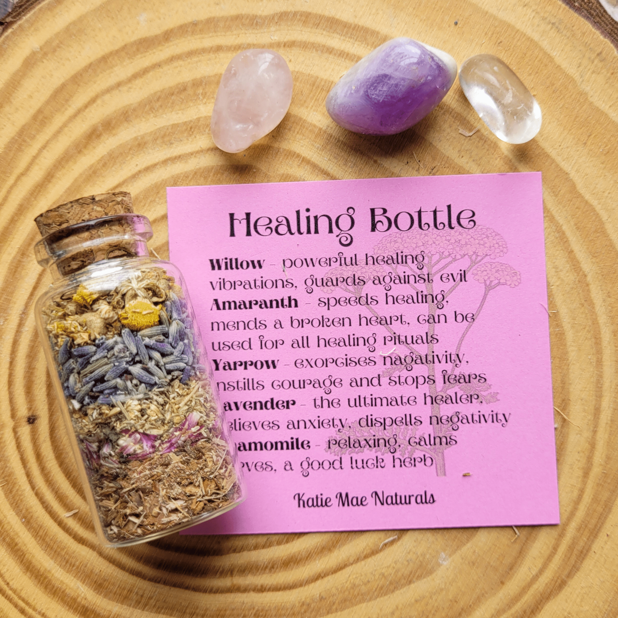 Healing Spell Bottle and Crystals Intention Setting Kit - Collective Awakening