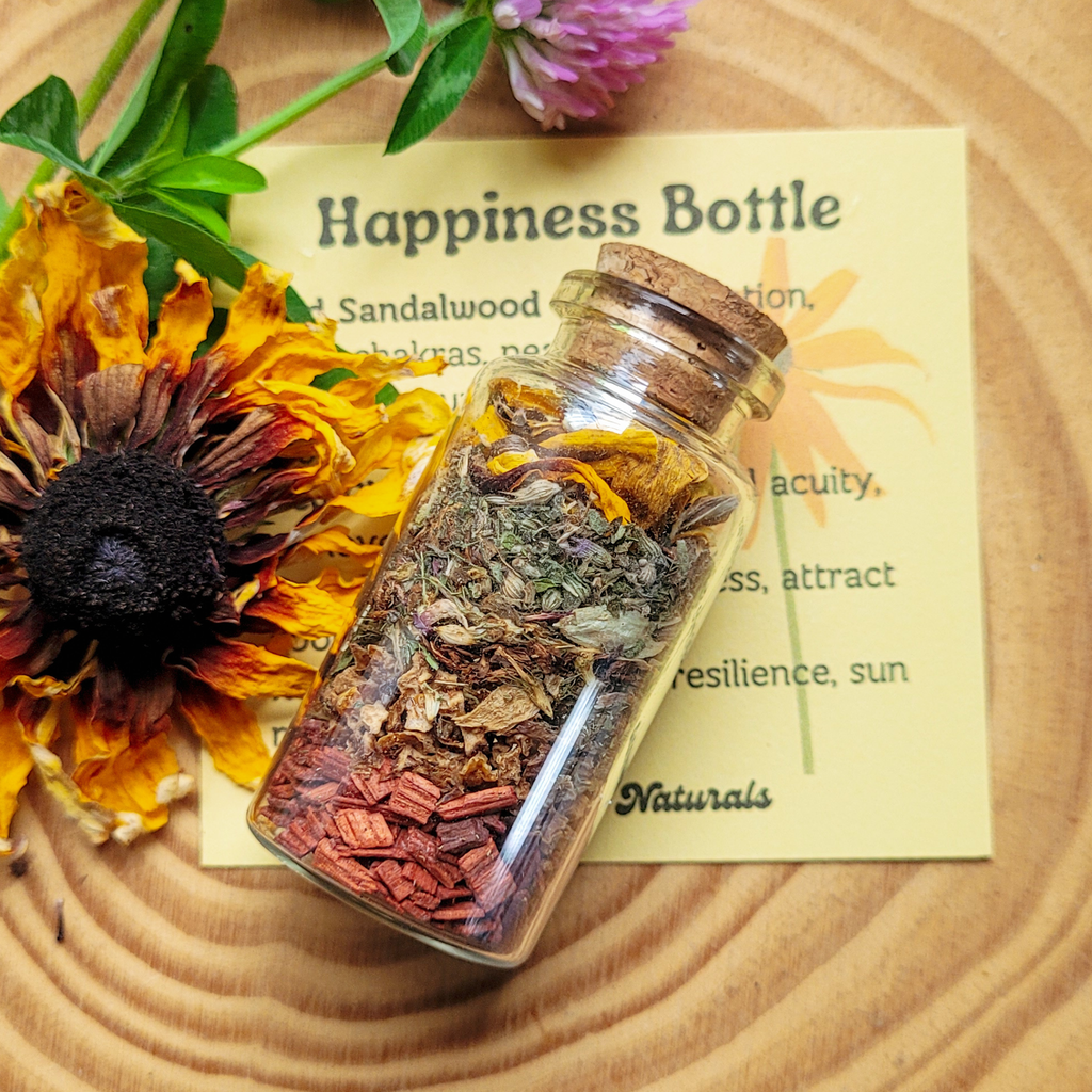 Happiness Spell Bottle, Intention Setting for Joy and Positivity - Collective Awakening