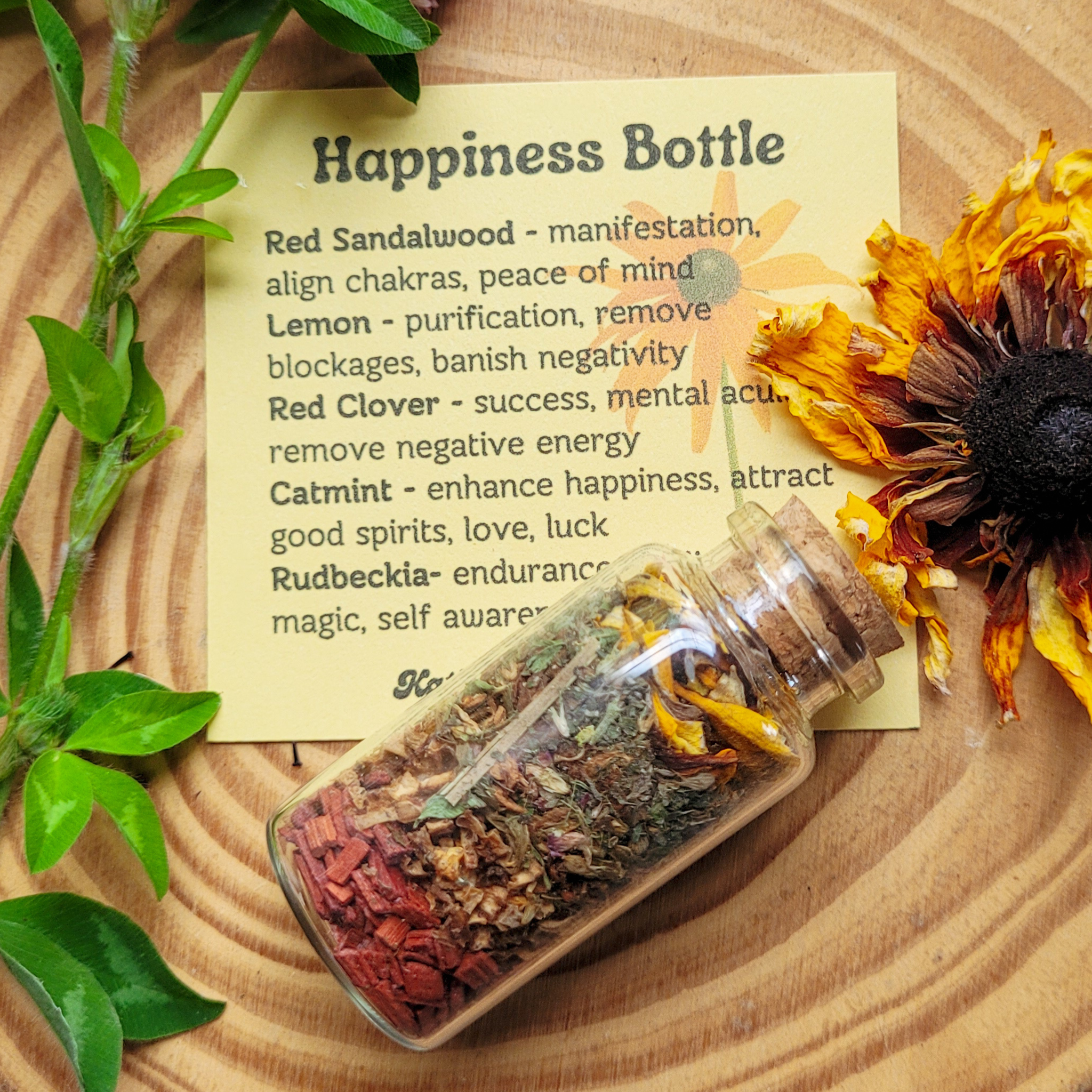 Happiness Spell Bottle, Intention Setting for Joy and Positivity - Collective Awakening