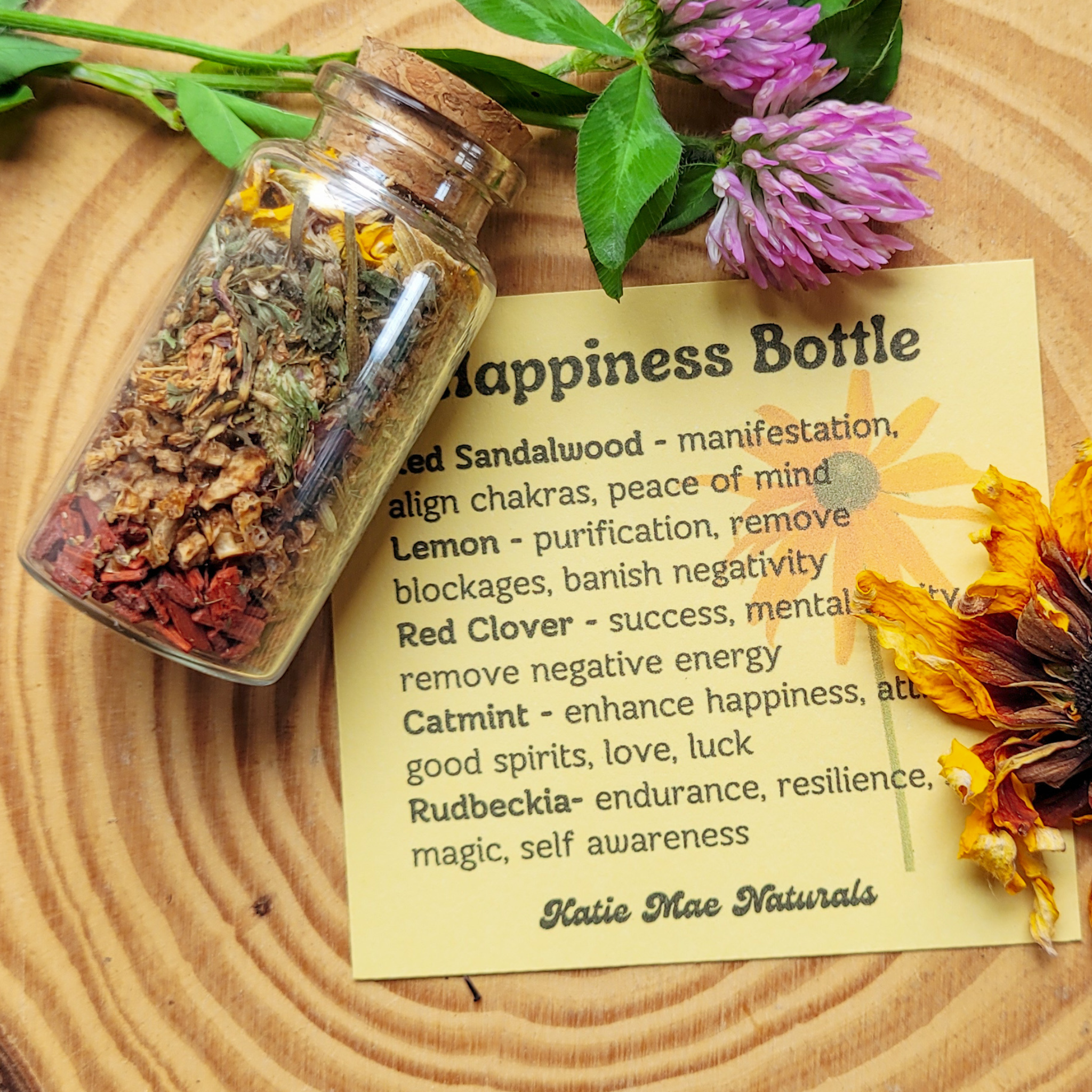 Happiness Spell Bottle, Intention Setting for Joy and Positivity - Collective Awakening