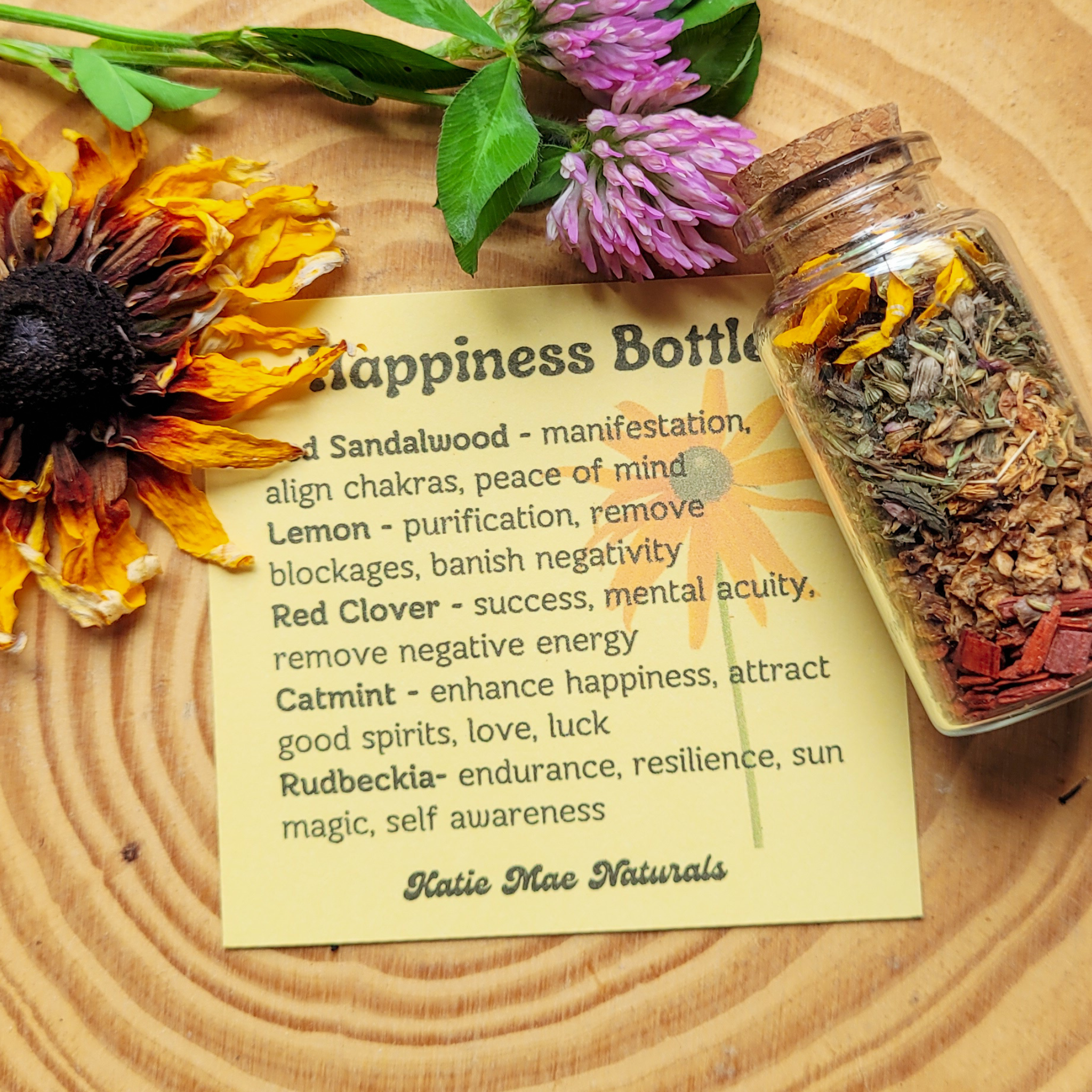 Happiness Spell Bottle, Intention Setting for Joy and Positivity - Collective Awakening