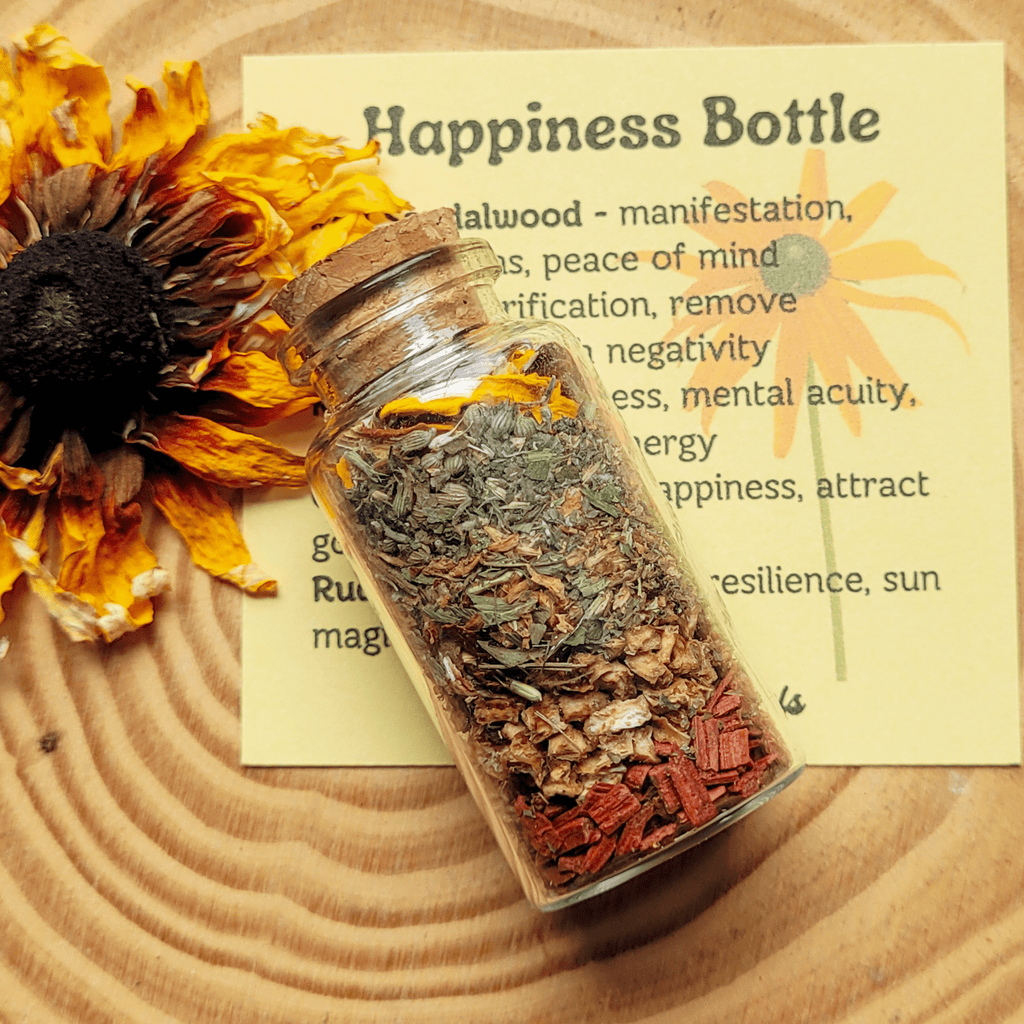 Happiness Spell Bottle, Intention Setting for Joy and Positivity - Collective Awakening
