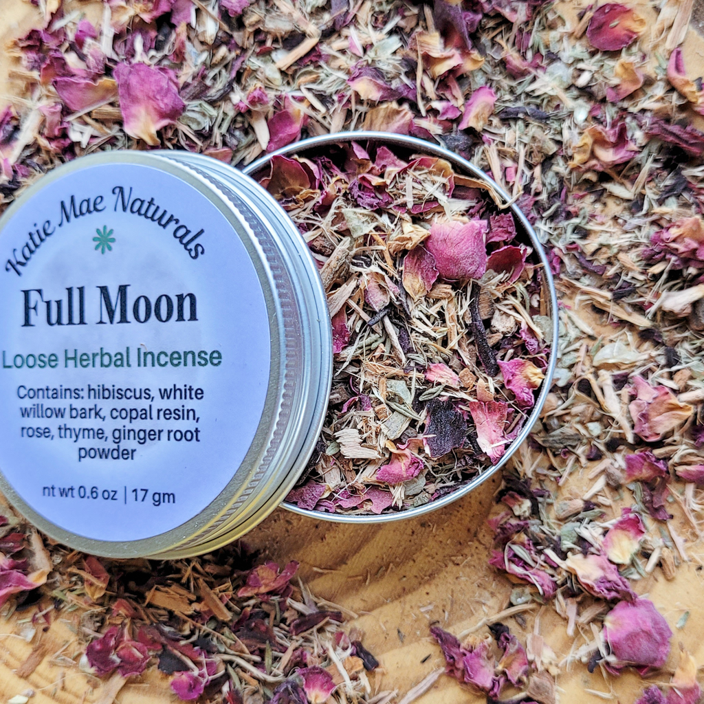 Full Moon Herbal Incense – Rose Hibiscus Copal Blend for Lunar Rituals, Intuition & Reflection - Collective Awakening