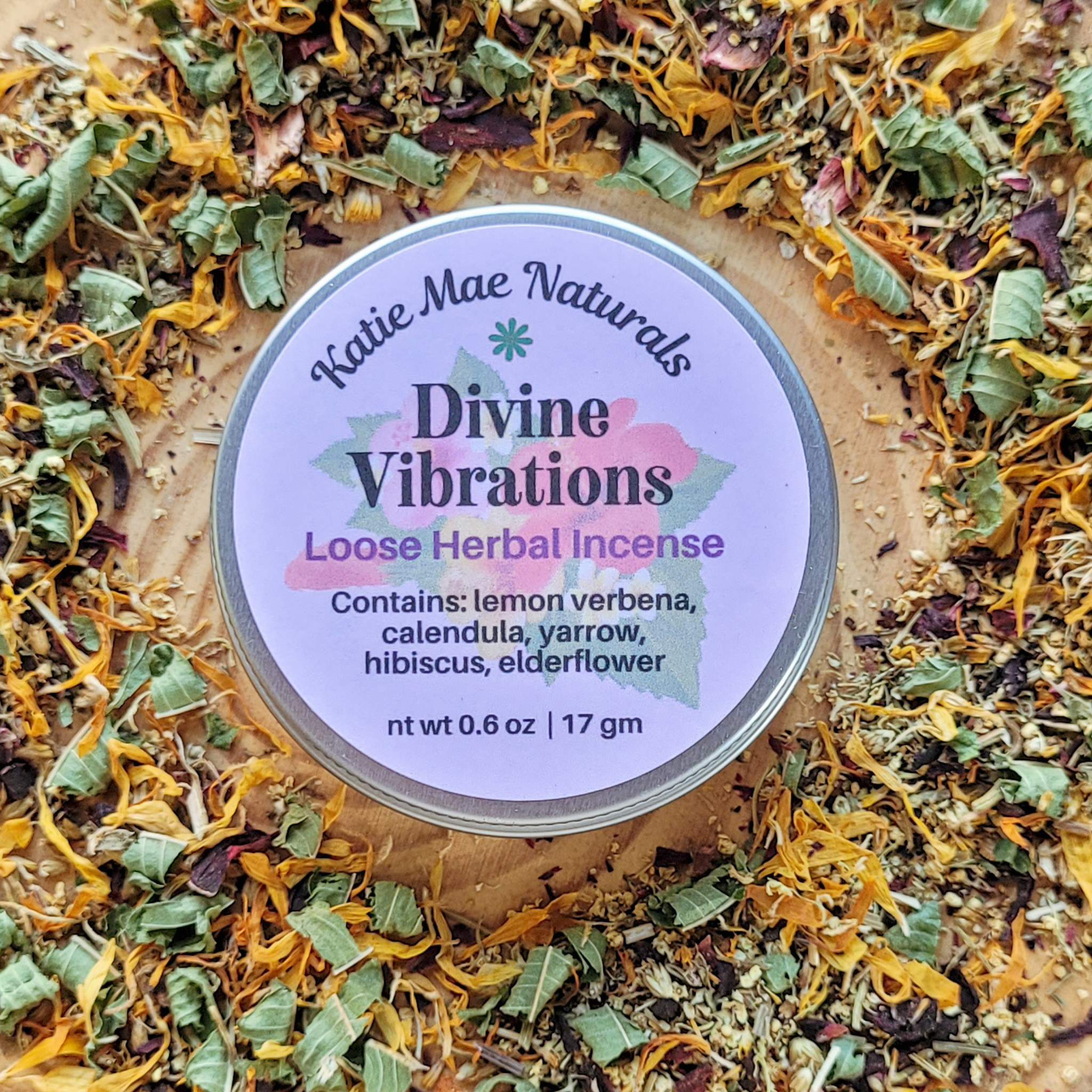 Divine Vibrations Herbal Incense – Floral Herbal Blend for Peace, Harmony & Spiritual Connection - Collective Awakening