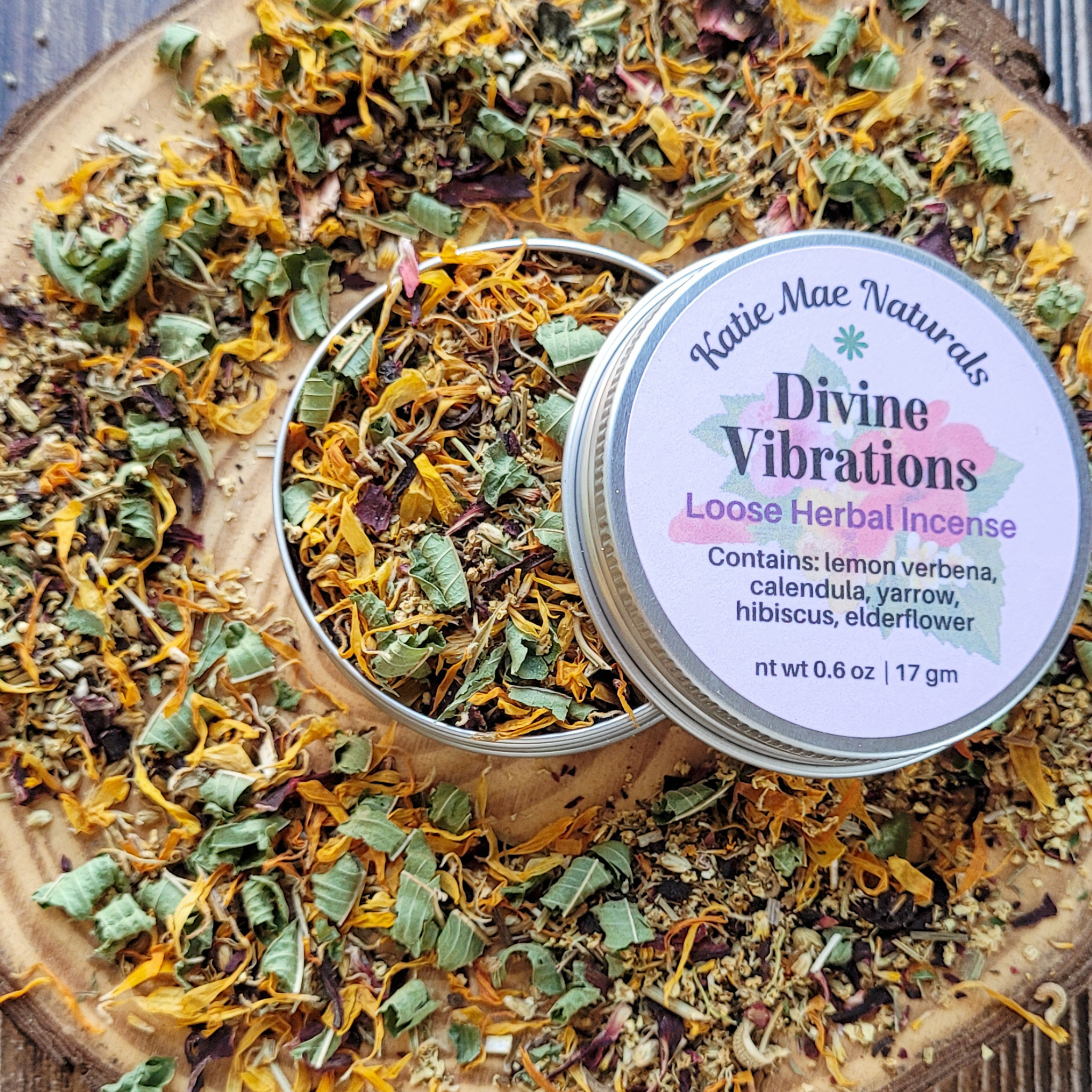 Divine Vibrations Herbal Incense – Floral Herbal Blend for Peace, Harmony & Spiritual Connection - Collective Awakening