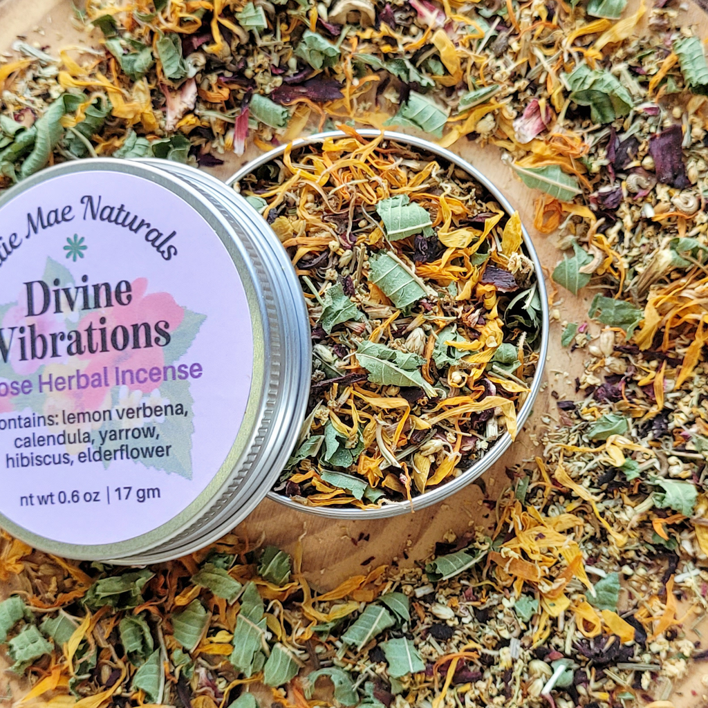 Divine Vibrations Herbal Incense – Floral Herbal Blend for Peace, Harmony & Spiritual Connection - Collective Awakening