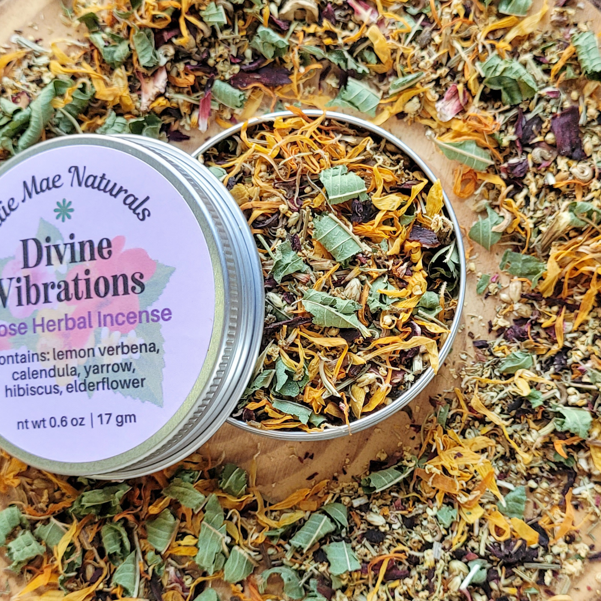 Divine Vibrations Herbal Incense – Floral Herbal Blend for Peace, Harmony & Spiritual Connection - Collective Awakening