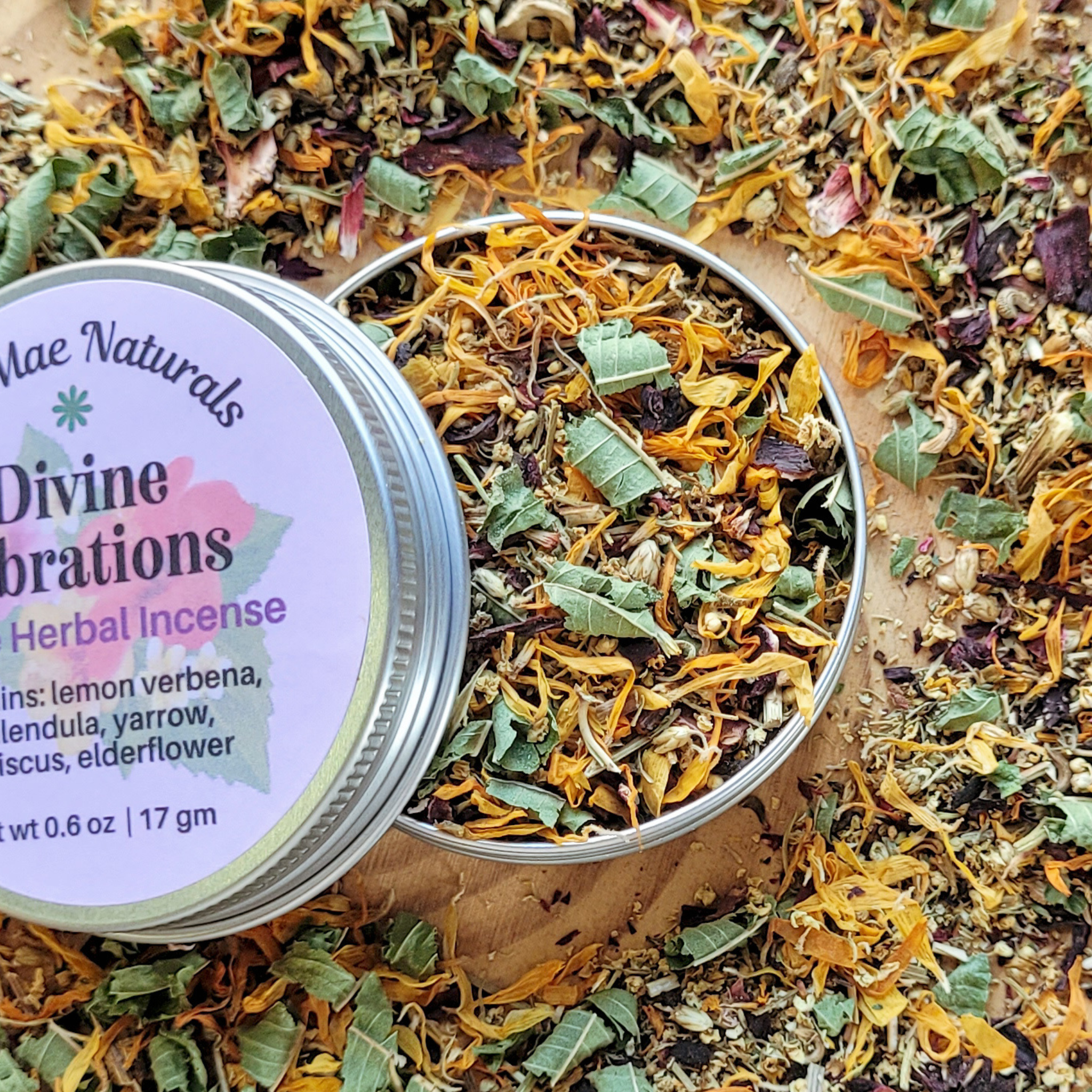 Divine Vibrations Herbal Incense – Floral Herbal Blend for Peace, Harmony & Spiritual Connection - Collective Awakening