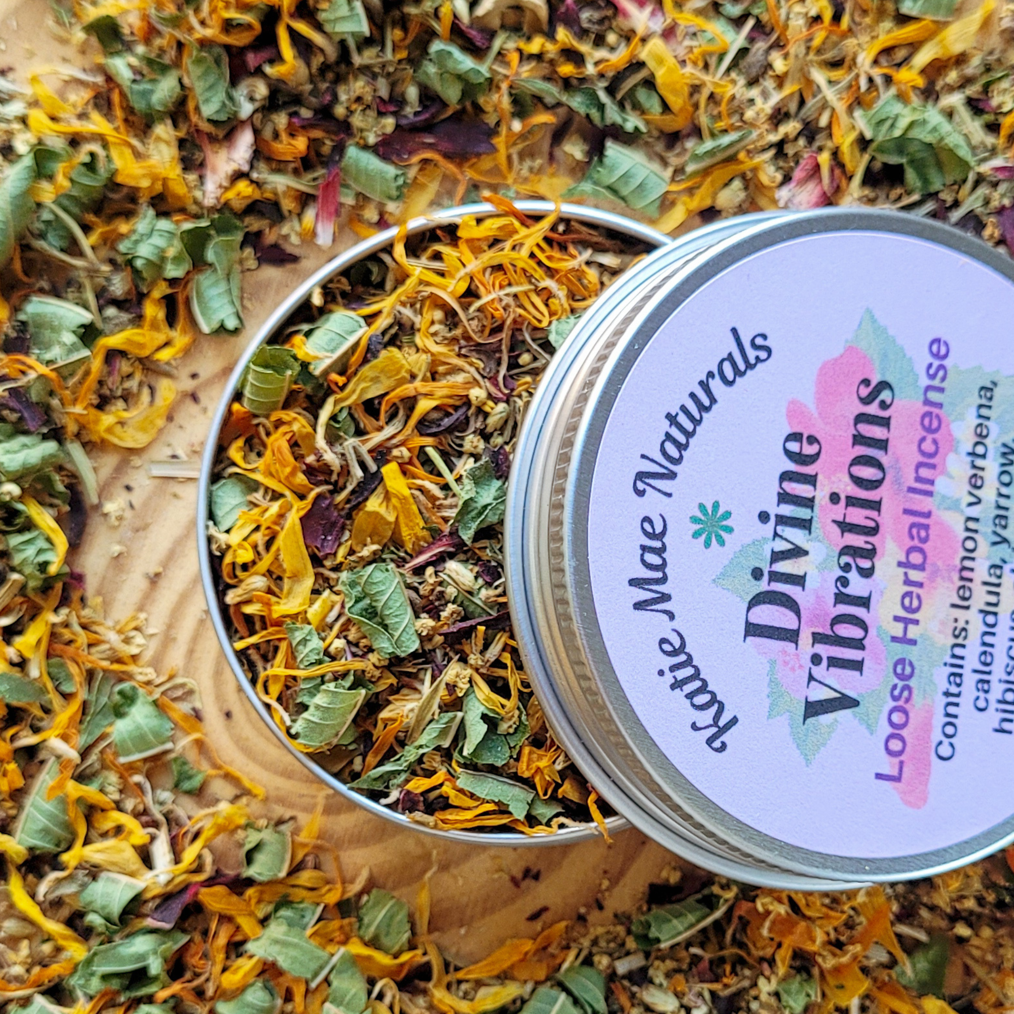 Divine Vibrations Herbal Incense – Floral Herbal Blend for Peace, Harmony & Spiritual Connection - Collective Awakening