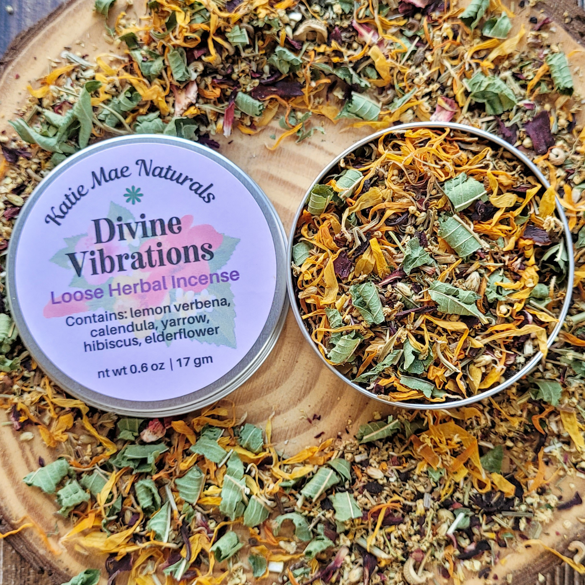 Divine Vibrations Herbal Incense – Floral Herbal Blend for Peace, Harmony & Spiritual Connection - Collective Awakening