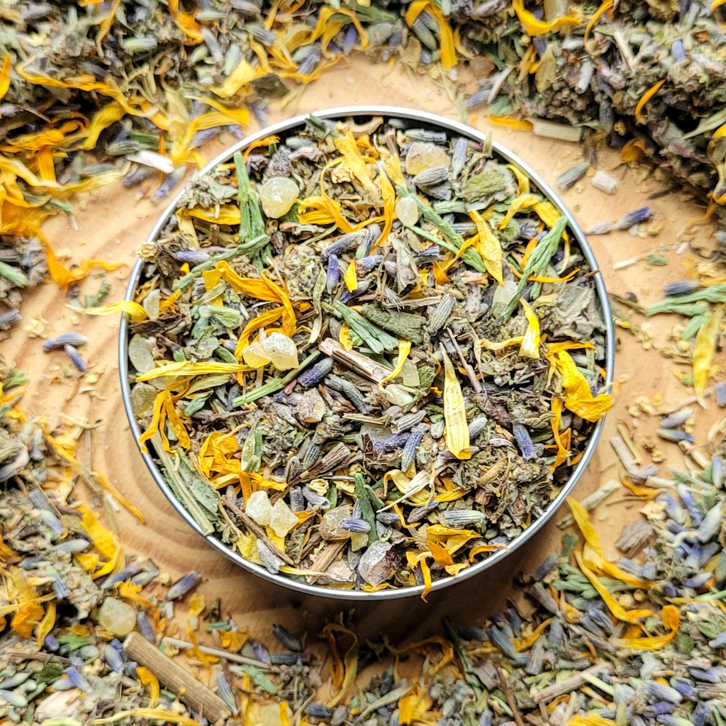 Litha Herbal Incense – Mugwort Lavender Frankincense Blend for Summer Solstice Rituals & Sun Energy - Collective Awakening