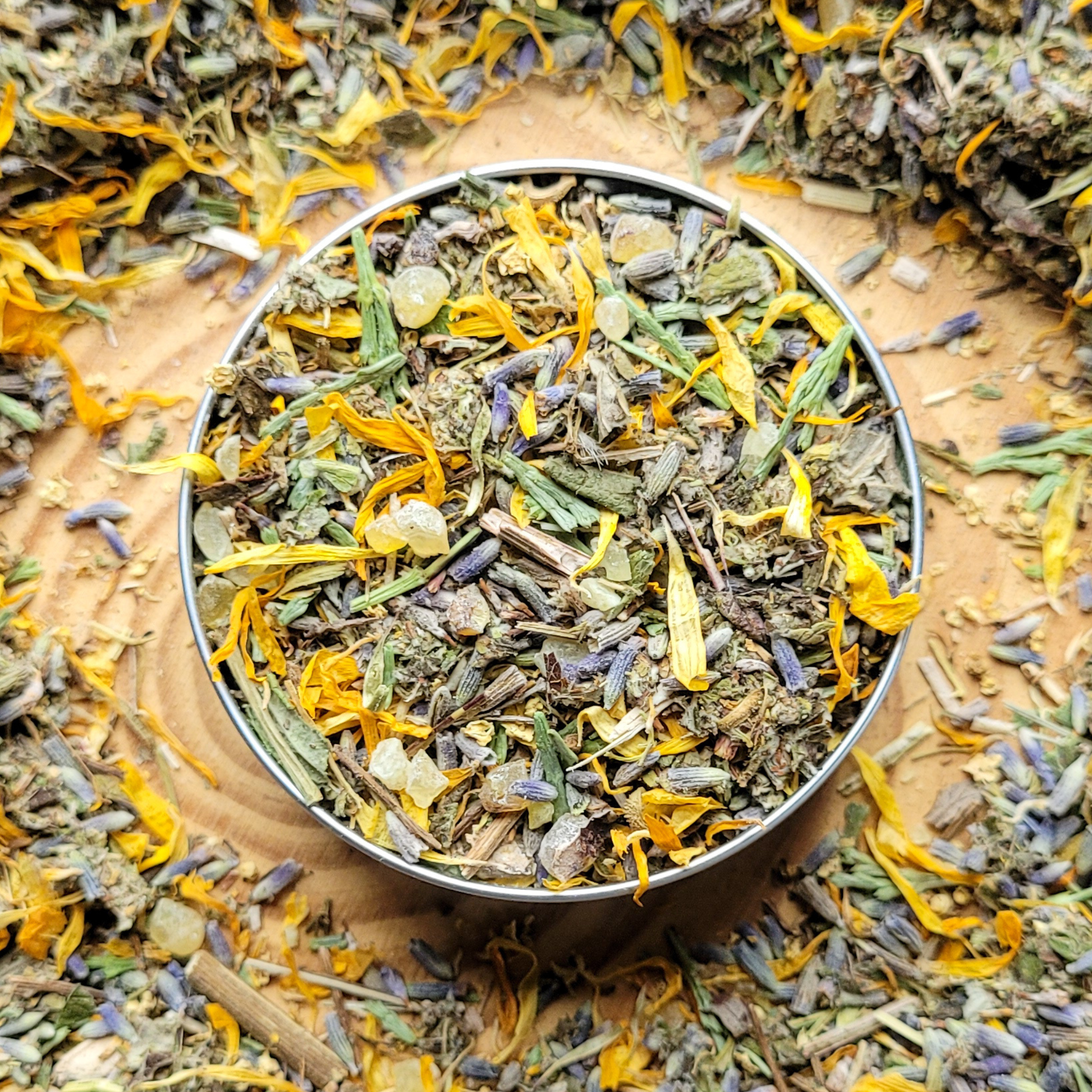 Litha Herbal Incense – Mugwort Lavender Frankincense Blend for Summer Solstice Rituals & Sun Energy - Collective Awakening