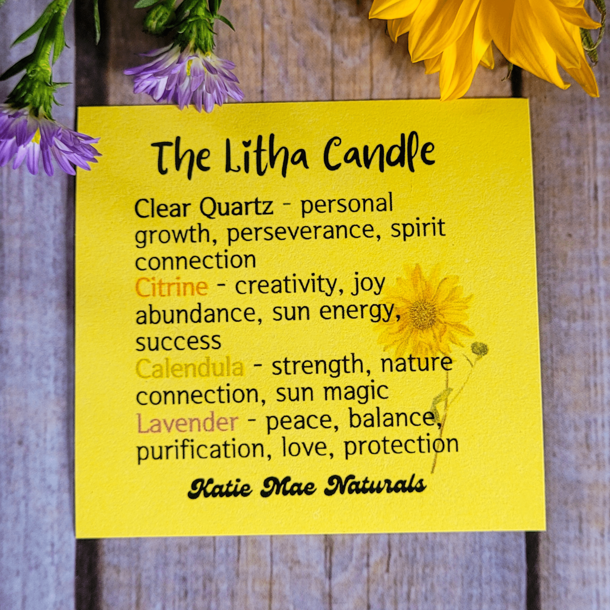 Litha Ritual Candle – Floral Summer Solstice Soy Candle for Sun Energy, Joy & Seasonal Celebration - Collective Awakening