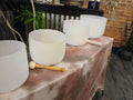 Frosted Quartz Singing Bowls — 432Hz Chakra - Tuned (White or Black) - Collective Awakening