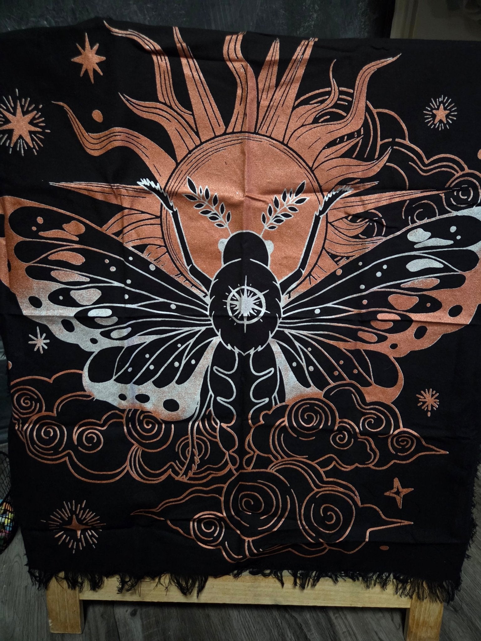 The Moth Altar Cloth – 24" x 24" | Celestial & Transformative Ritual Cloth - Collective Awakening