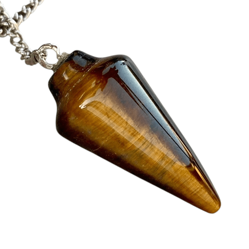 Natural Tigers Eye Pendulum with Mystery Charm | Bag Charm - Collective Awakening