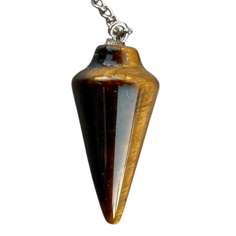 Natural Tigers Eye Pendulum with Mystery Charm | Bag Charm - Collective Awakening