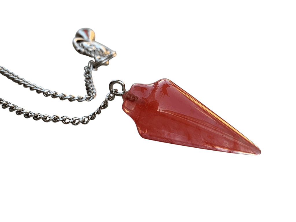 Cherry Quartz Pendulum with Mystery Charm | Bag Charm - Collective Awakening