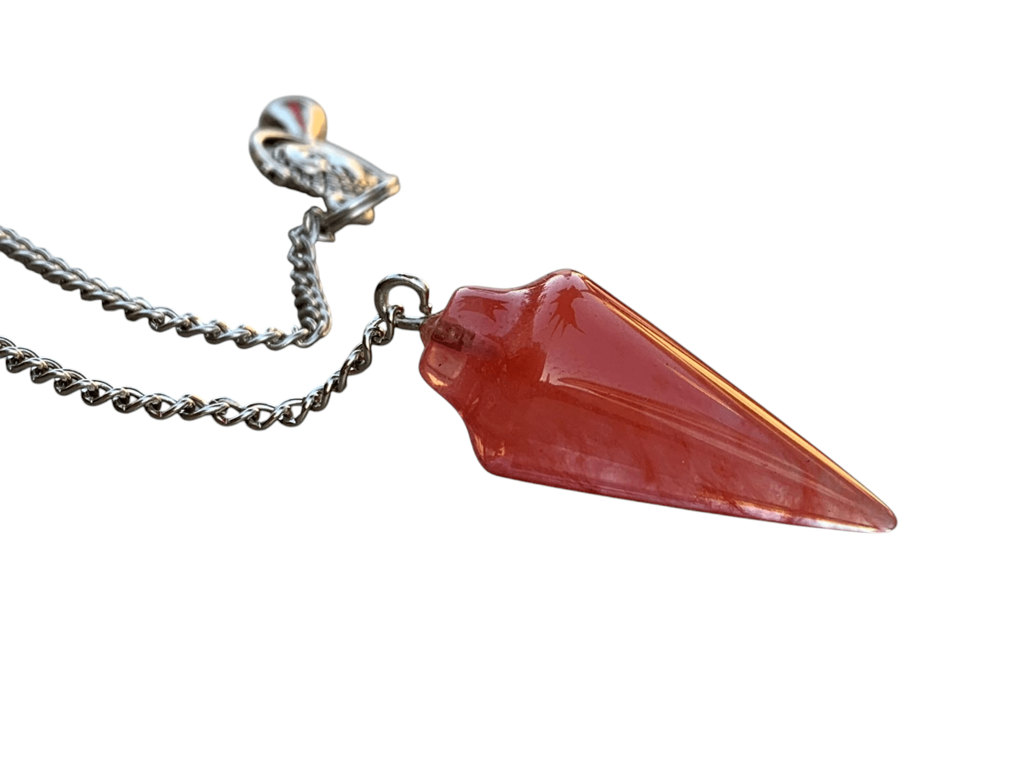 Cherry Quartz Pendulum with Mystery Charm | Bag Charm - Collective Awakening