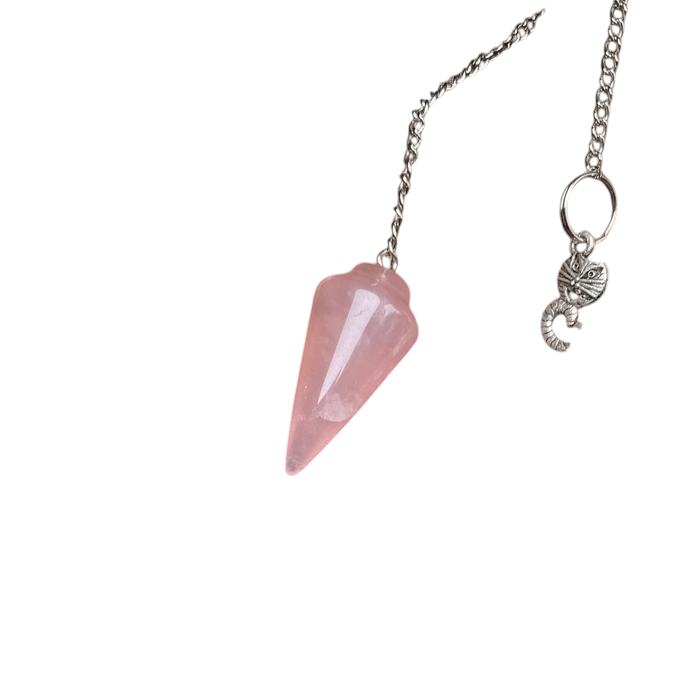 Natural Rose Quartz Pendulum with Mystery Charm | Bag Charm - Collective Awakening