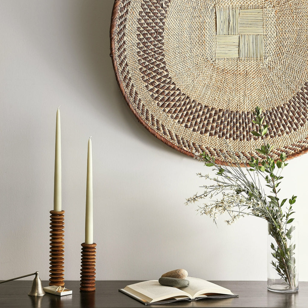 Spiral Pine Modern Wood Candle Candlestick Holder - Collective Awakening