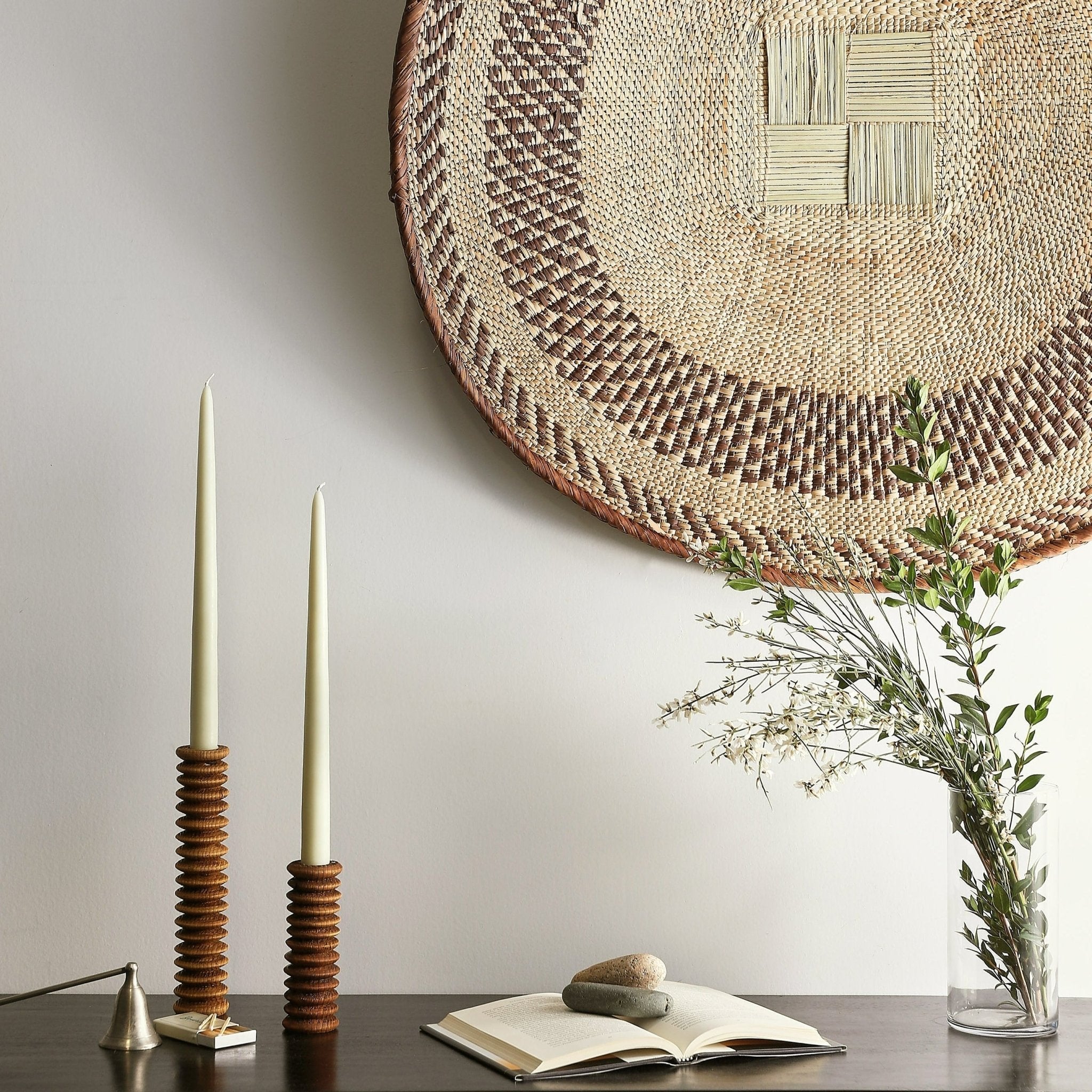 Spiral Pine Modern Wood Candle Candlestick Holder - Collective Awakening