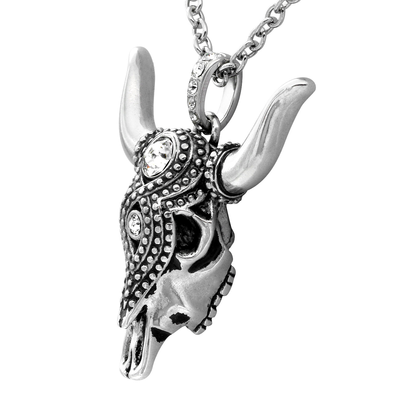 Taurus Bull Skull Necklace Sterling Silver Pendant Chain - Collective Awakening