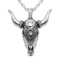 Taurus Bull Skull Necklace Sterling Silver Pendant Chain - Collective Awakening