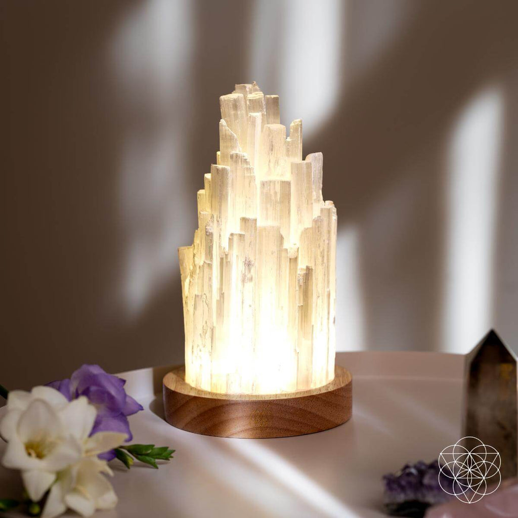 The Cleanse - All Selenite Lamp - 2 Pounds of Healing Power - Collective Awakening