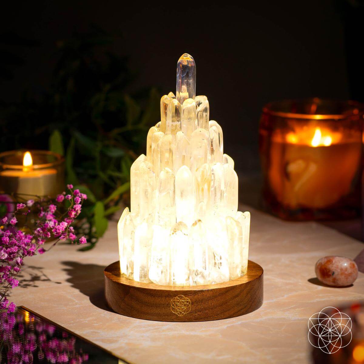 The Clear Quartz Manifestation Tower Lamp - Collective Awakening