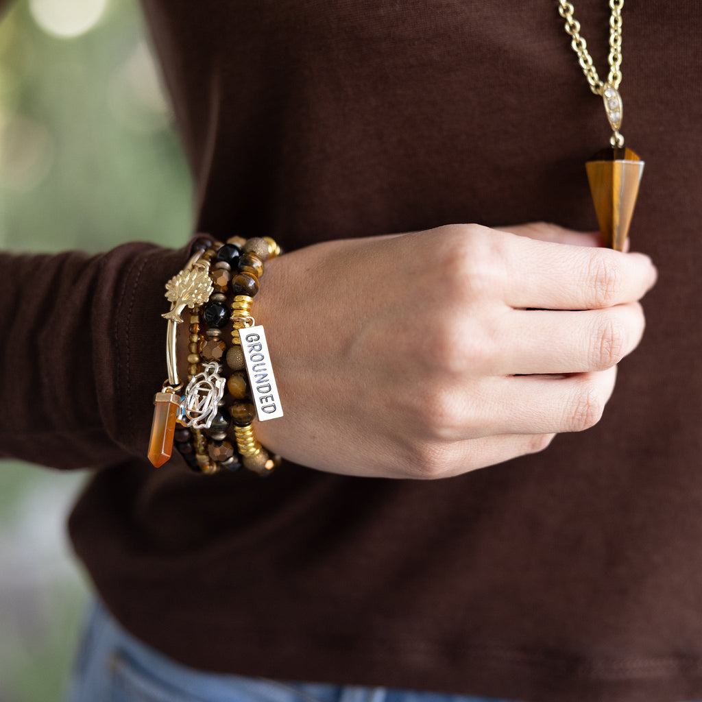 Tiger's Eye Crystal Pendulum Necklace - Collective Awakening