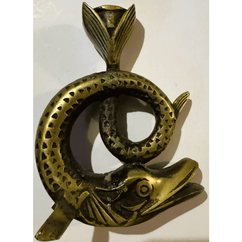 Vintage French Bronze Fish Candlestick Swims into Your Collection - Collective Awakening