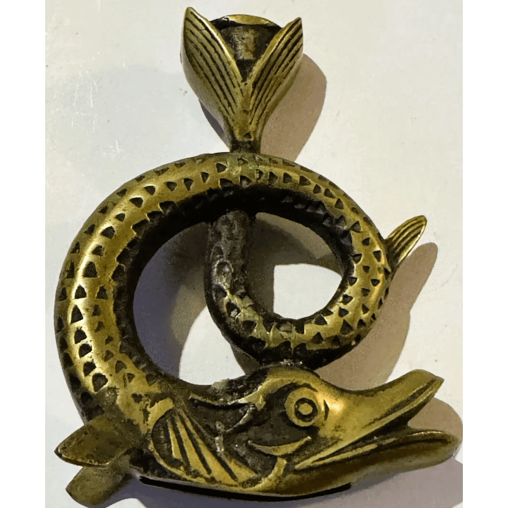 Vintage French Bronze Fish Candlestick Swims into Your Collection - Collective Awakening