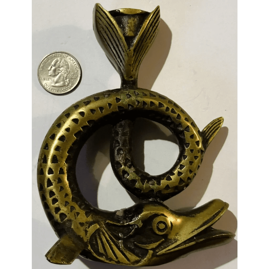 Vintage French Bronze Fish Candlestick Swims into Your Collection - Collective Awakening