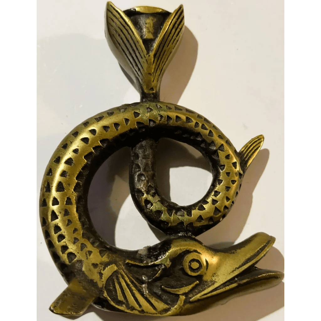 Vintage French Bronze Fish Candlestick Swims into Your Collection - Collective Awakening