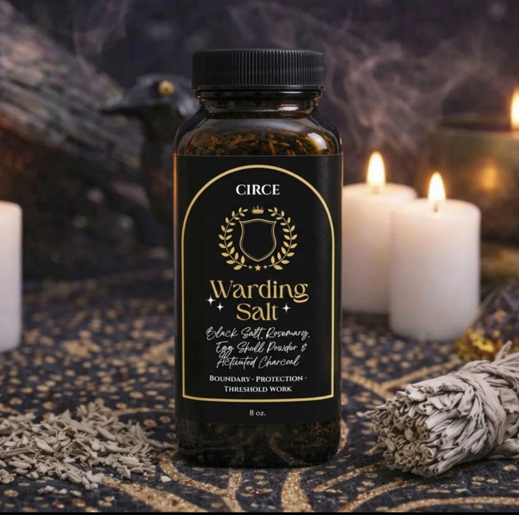Warding Salt – Ritual Protection Blend with Black Salt, Rosemary & Activated Charcoal (8 oz) - Collective Awakening